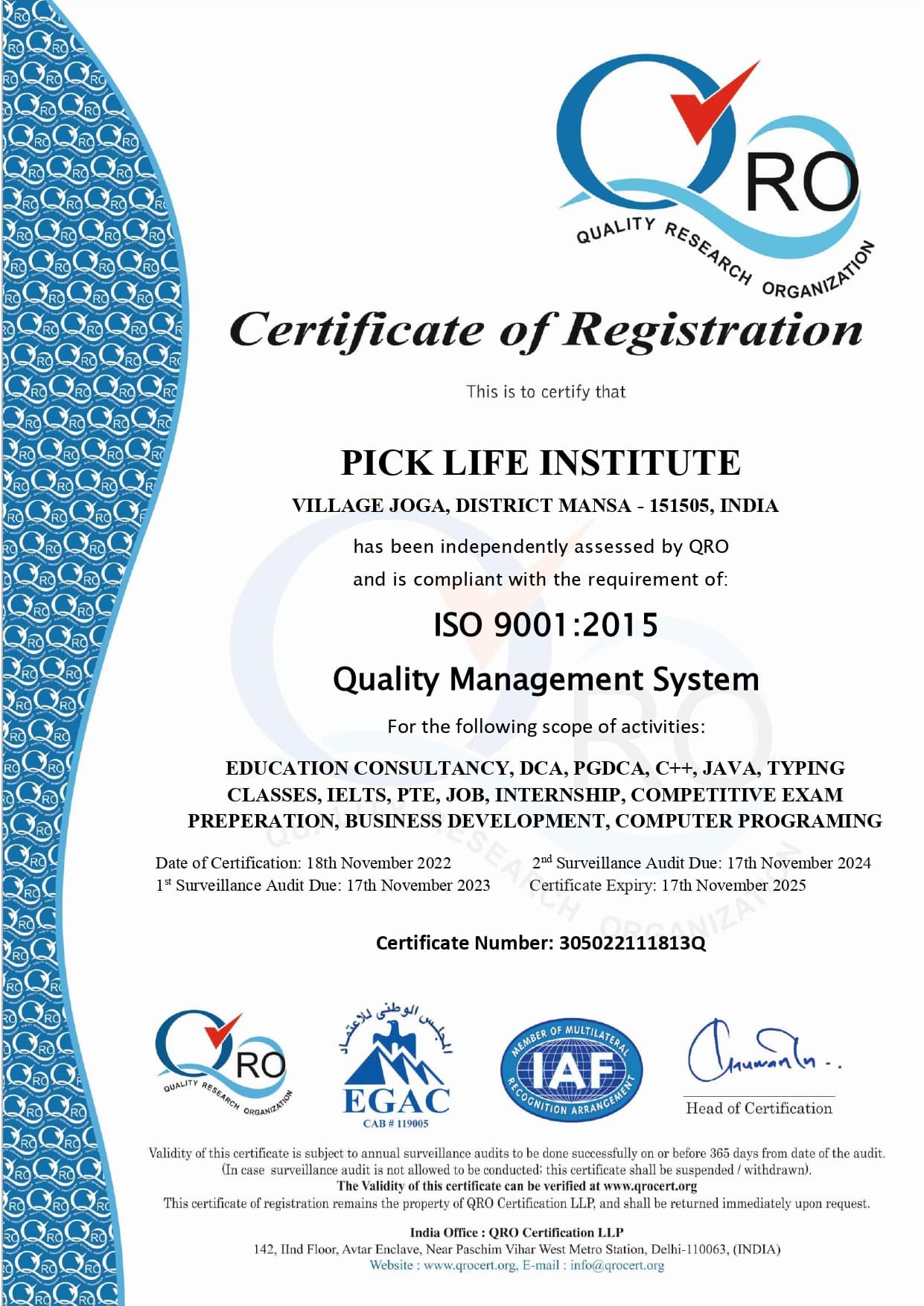 Certificate